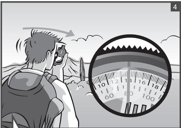 GEONAUTE BOUSSOLE C400 - Déterminer en extérieur la direction de marche à suivre (déterminer un point de repère qui se trouve à l'azimut 80^ ) par rapport à ma position - 4