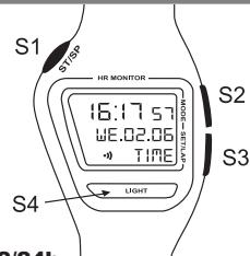 GEONAUTE CARDIO CW F300 - - Mode heures (TIME) - 1