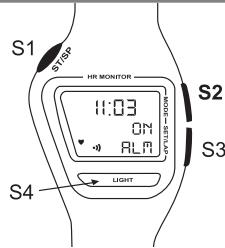 GEONAUTE CARDIO CW F300 - - Mode alarme (ALM) - 1