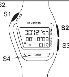 GEONAUTE CARDIO CW F300 - - Mode chronomètre (CHR) - 1