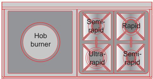 ROSIERES RCP12PN 15J,  RCP12PN 15J,  RCP12PN BOCUSE - - Hot plate burner: - 2