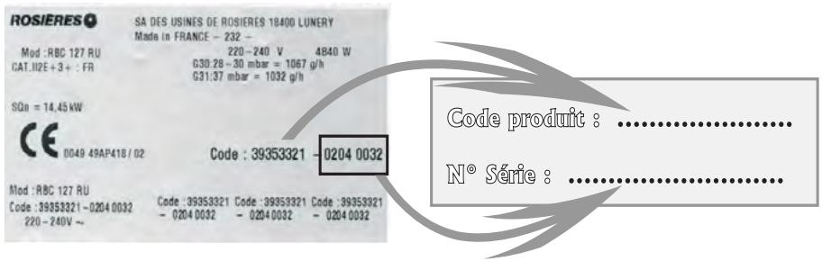 ROSIERES RCP12PN 15J,  RCP12PN 15J,  RCP12PN BOCUSE - RECOMMANDATIONS - 1