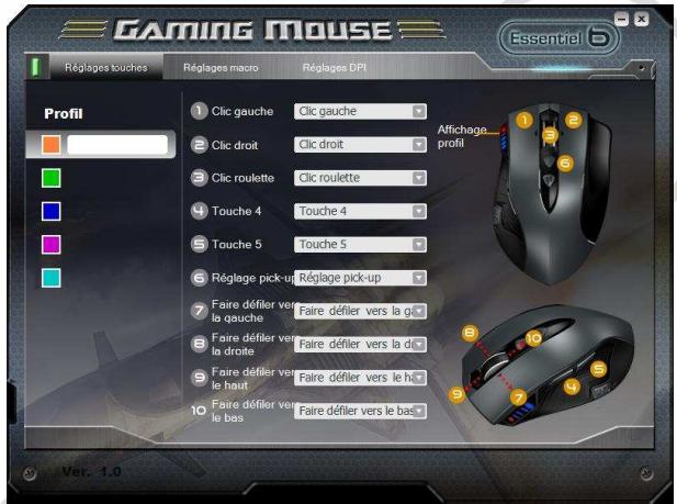 ESSENTIELB ARAX - Réglages touches - 1