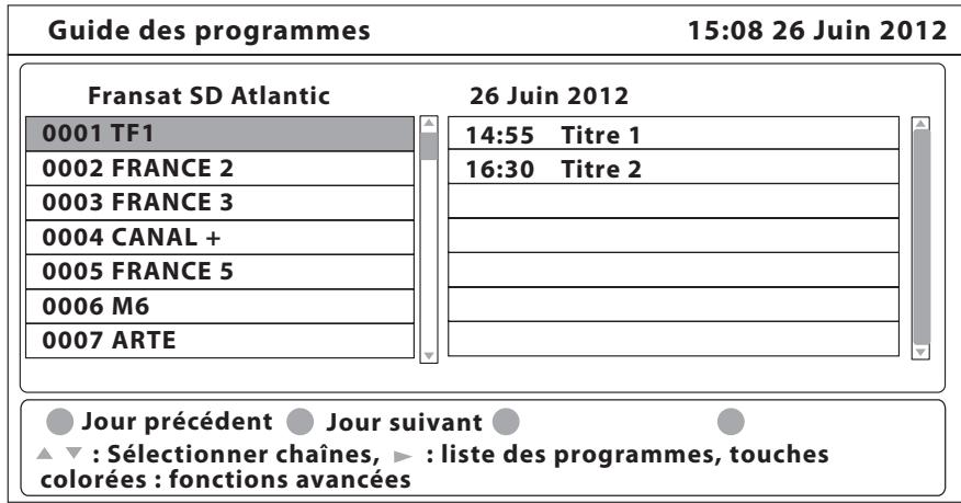ESSENTIELB EASY SD FRANSAT - AFFICHER LE GUIDE ÉLECTRONIQUE DES PROGRAMMES (EPG) - 1
