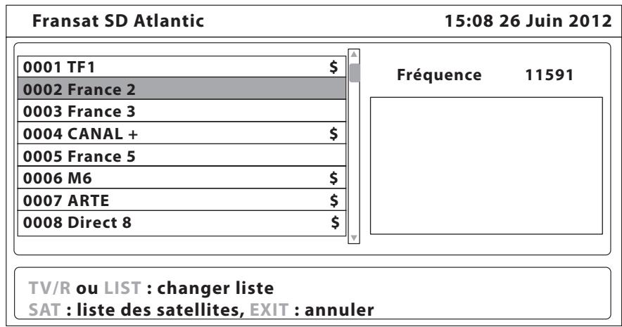 ESSENTIELB EASY SD FRANSAT - AFFICHER LA LISTE DES CHÂINES - 1