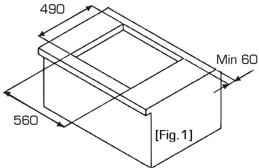 ESSENTIELB ETGV 44N - 1) Encastrement dans le plan de travail - 1