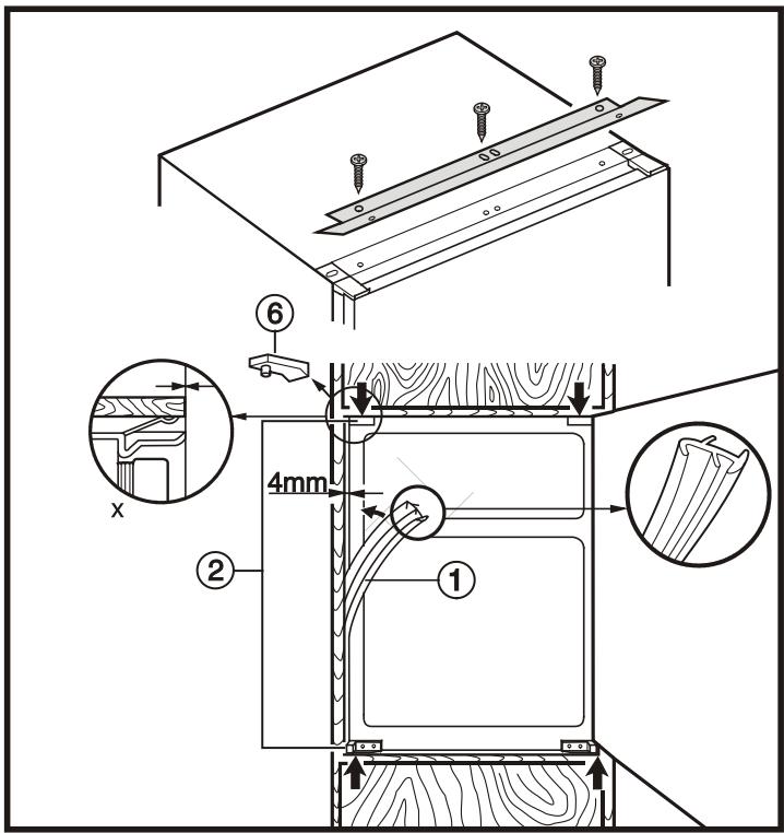 LIEBHERR KIDV 3242 - Lijn het apparaat in geen geval t.o.v. de bovenste bevestigingsstripuit! - 1