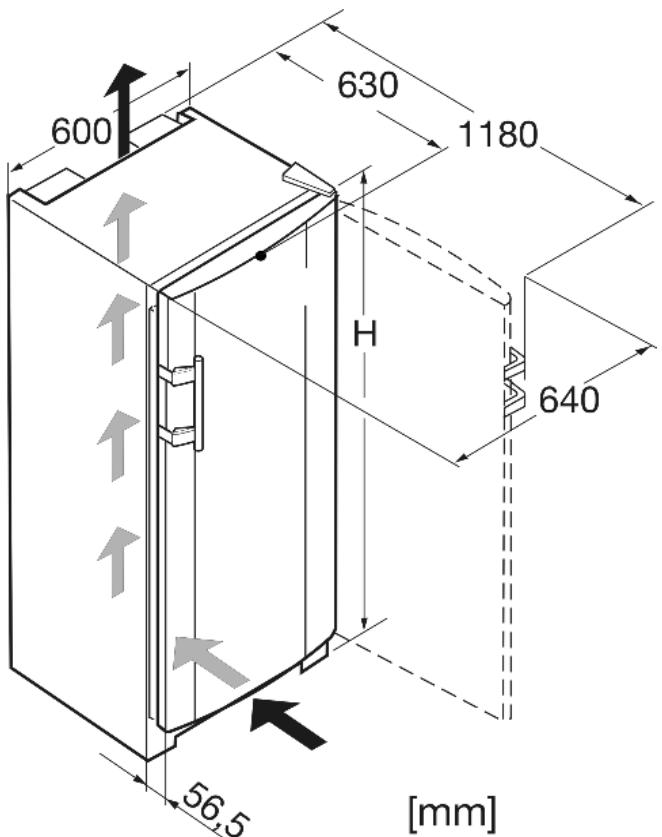 LIEBHERR KB 4210 COMFORT BIOFRESH - Dimensions hors tout de l'appareil - 1
