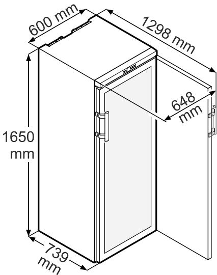 LIEBHERR WTB 4212 VINOTHEK - Dimensions de l'appareil - 1