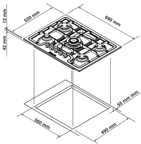SCHOLTES TF 753 S (IX) - Installation of tables à encastrer (mod. PP...TF...) - 1