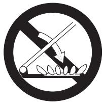Prohibition sign with crossed-out arrow and leafy ground symbol, indicating no litter or waste