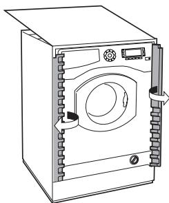 SCHOLTES MAXI SMLE 129 - Applicazione del pannello in legno alla porta e insertimento della macchina nei mobili: - 3