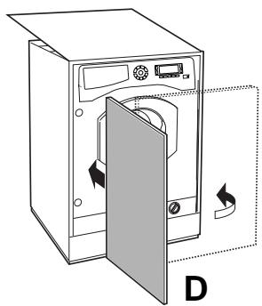SCHOLTES MAXI SMLE 129 - Mounting the wooden panel onto the door and inserting the machine into cabinets: - 4
