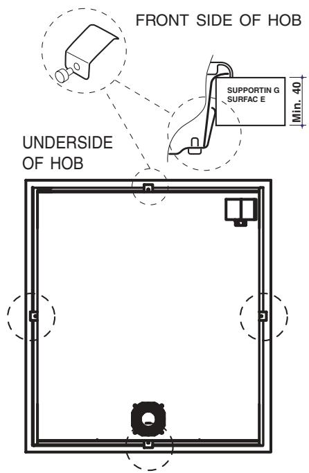 SCHOLTES TEPPAN YAKI F - Fix the hob as follows: - 1