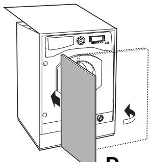 SCHOLTES SMLE 129 - Mounting the wooden panel onto the door and inserting the machine into cabinets: - 4