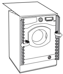 SCHOLTES SMLE 129 - Mounting the wooden panel onto the door and inserting the machine into cabinets: - 3