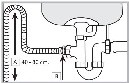 SCHOLTES LTE S121 O - Connecting the water outlet hose - 1