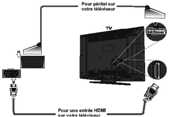 MELICONI TDSC 320 BU - Branchement d'un boîtier décodeur à un téléviseur - 1
