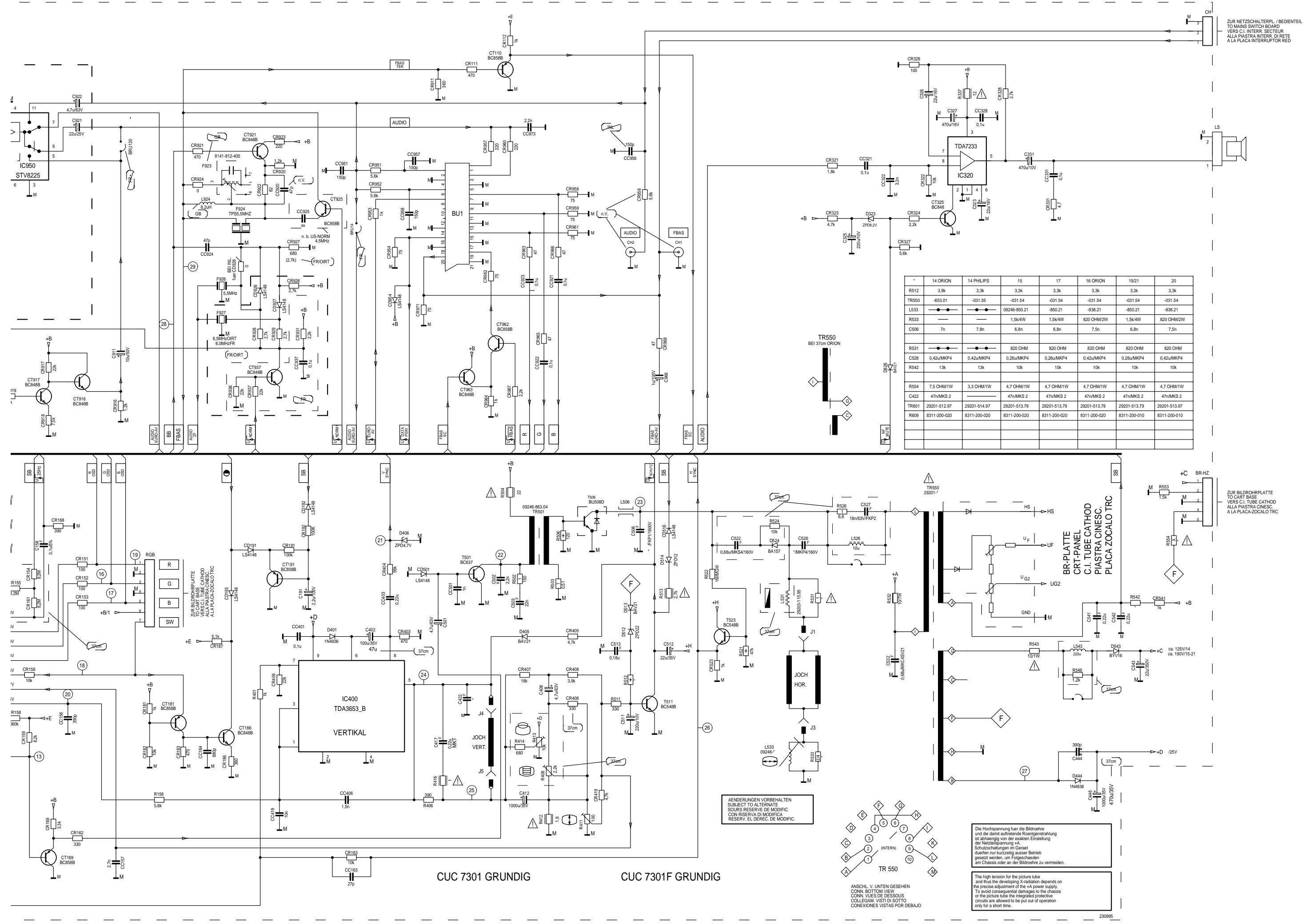 GRUNDIG CUC 7301 - Gesamtschaltplan / General Circuit Diagram - 3