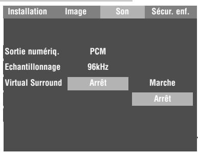 GRUNDIG GDP 1400 - Activé/désactiver le virtual surround - 1