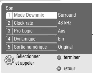 GRUNDIG GDP 2550 - Appel du menu des paramètres audio - 1