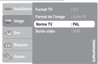GRUNDIG GDP 2750 - Réglage du système TV (norme TV) - 2
