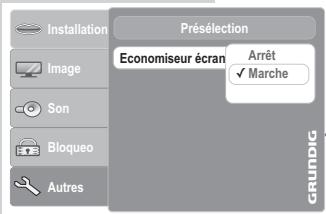 GRUNDIG GDP 2750 - Activation/désactivation de l'économiseur d'écran - 1