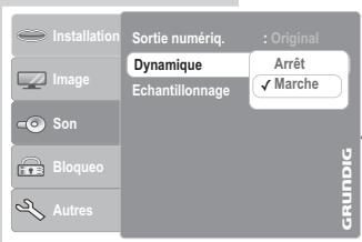 GRUNDIG GDP 2750 - Activation/désactivation de la dynamique (gamme de volume) - 1