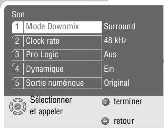 GRUNDIG GDP 3550 - Appel du menu des paramètres audio - 1