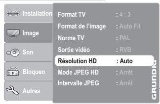 GRUNDIG GDP 3760 - Réglage de la résolution HDMI - 1