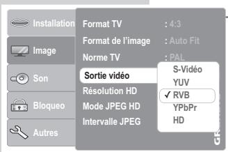 GRUNDIG GDP 3760 - Sélection de la prise de sortie audio - 2
