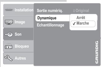 GRUNDIG GDP 3760 - Activation/désactivation de la dynamique (gamme de volume) - 1
