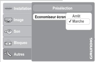 GRUNDIG GDP 3760 - Activation/désactivation de l'économiseur d'écran - 1