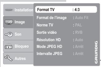 GRUNDIG GDP 3760 - Sélection du format TV de votre téléviseur - 1