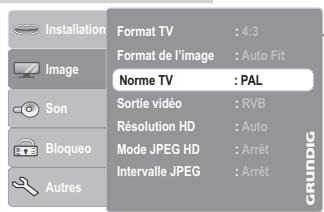 GRUNDIG GDP 3760 - Réglage du système TV (norme TV) - 2