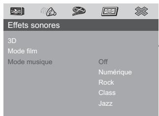 GRUNDIG GDP 3800 - Sélection d'effets sonores pour le mode musique - 1