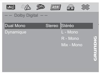 GRUNDIG GDP 7700 - Sélection stéréo/deux langues, mono - 1