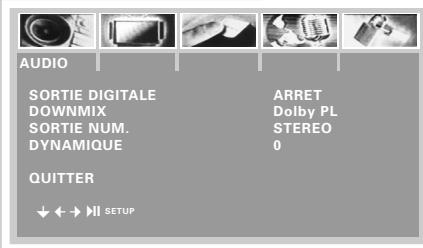 GRUNDIG GDV 130 - Réglages du menu «AUDIO - 1