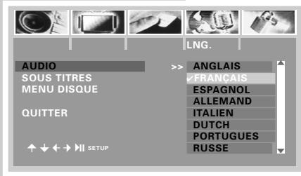 GRUNDIG GDV 130 - Sélection de la langue de synchronisation du son - 1
