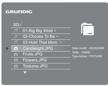 GRUNDIG GPF 6870 - Ouverture de la liste des fichiers - 1