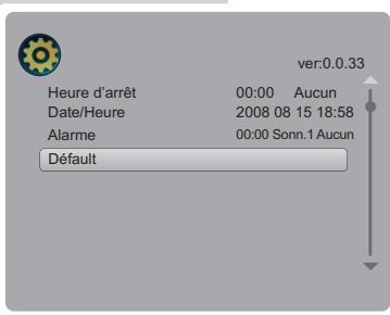 GRUNDIG GPF 6885 - Rétablissement des réglages par défaut du cadre photo numérique - 1