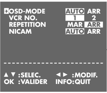 GRUNDIG GV 9400 NIC - Afficher le menu «MODE» - 1