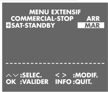 GRUNDIG PALERMO SE 1400 SV - Activation/désactivation de la mise à l'arrêt automatique du récepteur satellite par le magnétoscope - 1