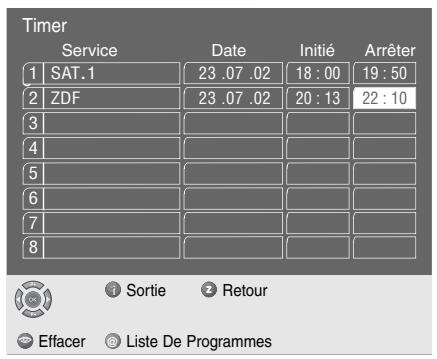 GRUNDIG SINIO DTR 6110 S - Interruption d'un enregistrement par programmation en cours - 2