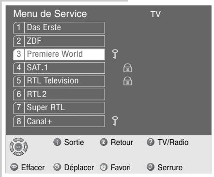 GRUNDIG SINIO DTR 6110 S - Verrouillage du programme TV ou Radio - 3