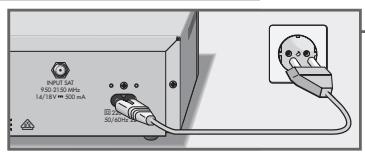 GRUNDIG SINIO DTR 6110 S - Raccordement du récepteur satellite au secteur - 1