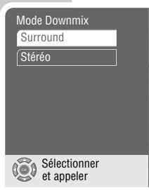 GRUNDIG XENARO GDP 4300 /1 - Sélection du mode surround ou stéréo (mode downmix) - 1
