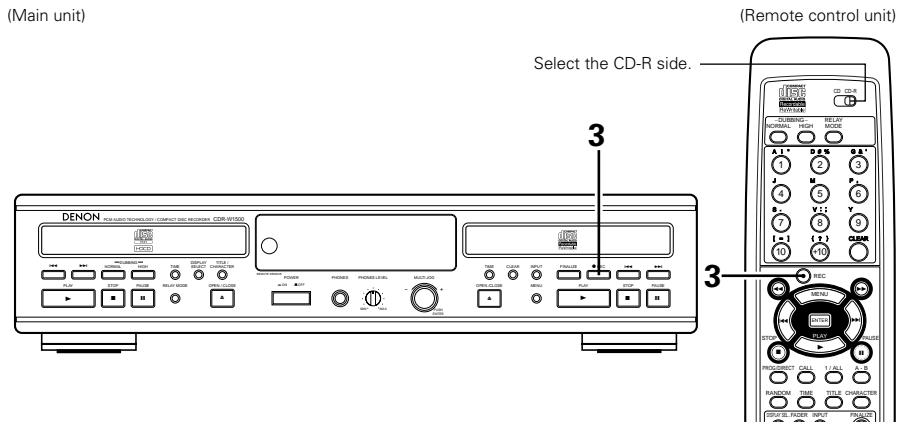 DENON CDR-W1500 - Synchronized recording of the single track (1Tr SYNCHRO) - 1
