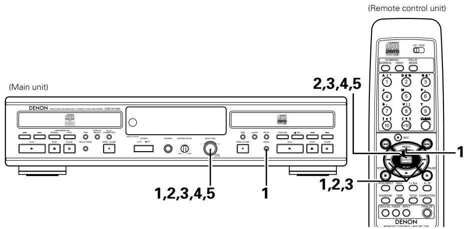 DENON CDR-W1500 - Erasing all the track titles and the disc title - 1