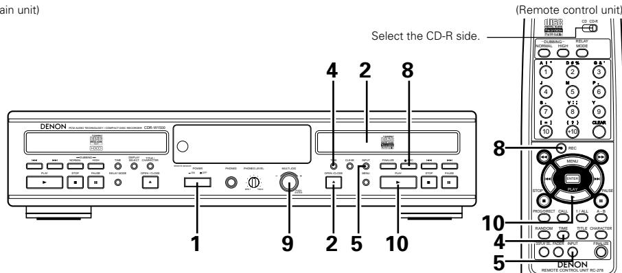 DENON CDR-W1500 - Starting digital recording - 1